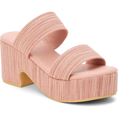 Coconuts By Matisse Ocean Ave Espadrille Platform Slide Sandal In Pink