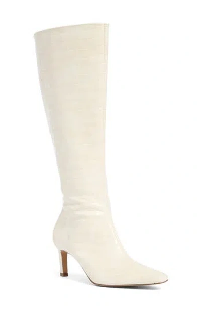 Coconuts By Matisse Robbie Croc Embossed Tall Boot In White