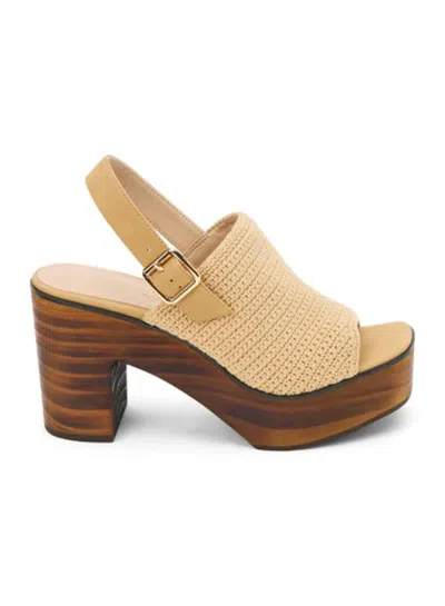 Coconuts By Matisse Women's Crochet Wedge Sandals In Tan In Nude