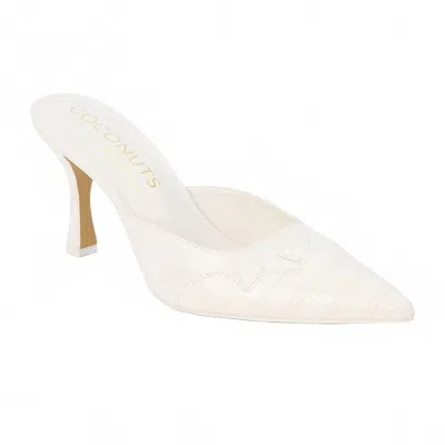 Coconuts By Matisse Women's Greer Heeled Mule In Ivory Croc In White