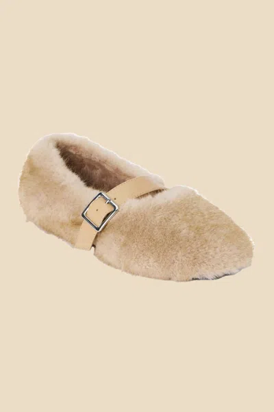Coconuts By Matisse Women's Nome Furry Mary Jane Flats In Natural In White