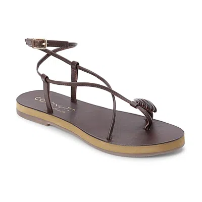Coconuts By Matisse Womens Cassian Criss Cross Strap Flat Sandals In Brown