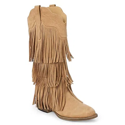 Coconuts By Matisse Womens Saloon Block Heel Cowboy Boots In Brown