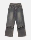 Coda Acid Wash Layered Hybrid Jeans In Brown