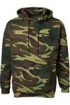 Code Five Camo Pullover Fleece Hoodie In Green