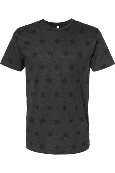 Code Five Star Print Tee In Black