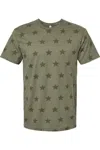 Code Five Star Print Tee In Gray