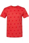 Code Five Star Print Tee In Red