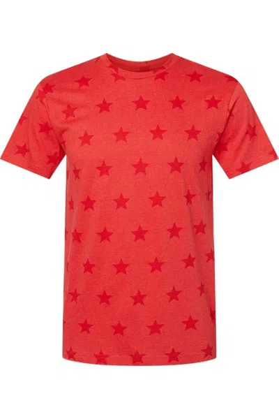 Code Five Star Print Tee In Red