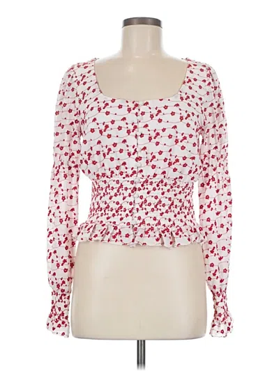 Pre-owned Code X Mode Long Sleeve Top Red Sweetheart Neckline Tops