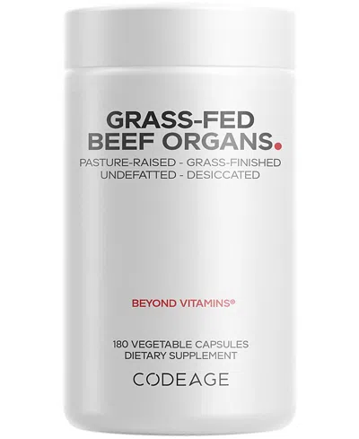 Codeage Beef Organs, Grass-fed, Freeze-dried, Non-defatted, Desiccated Glandular Supplement In White