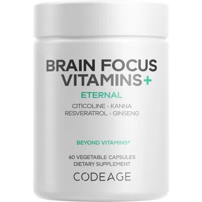Codeage Brain Focus Vitamins + Nootropic Supplement In Transparent