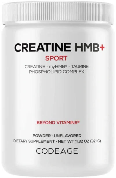 Codeage Creatine Hmb+, Taurine, Myhmb, Vitamin D3 Supplement In White