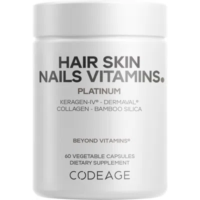 Codeage Hair Skin Nails Vitamins Platinum, Keratin, Dermaval, Biotin, Collagen In Transparent