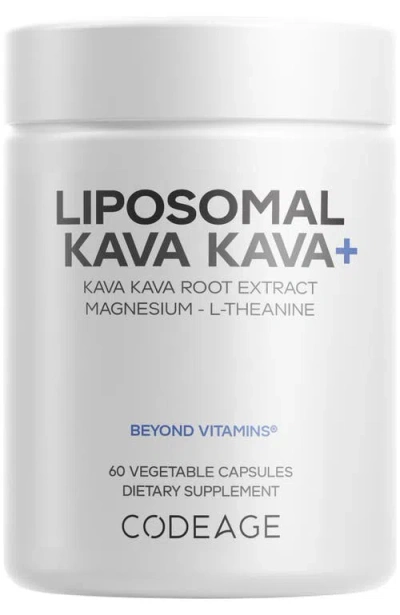 Codeage Liposomal Kava Kava+, 30% Kavalactones With Magnesium Glycinate Supplement In White