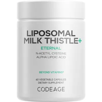Codeage Liposomal Milk Thistle+, Nac, Artichoke, Dandelion Supplement In White