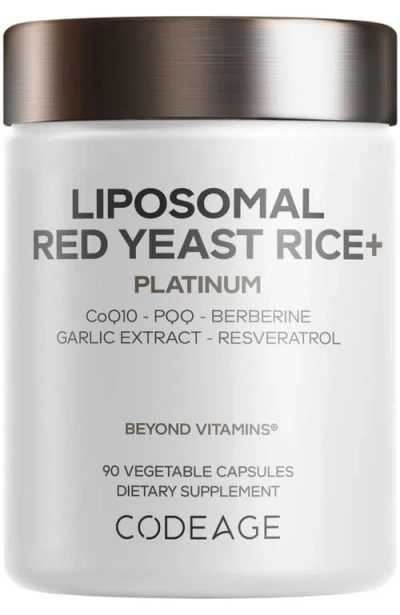 Codeage Liposomal Red Yeast Rice Platinum, Coq10, Berberine, Garlic, Grape Seed In White