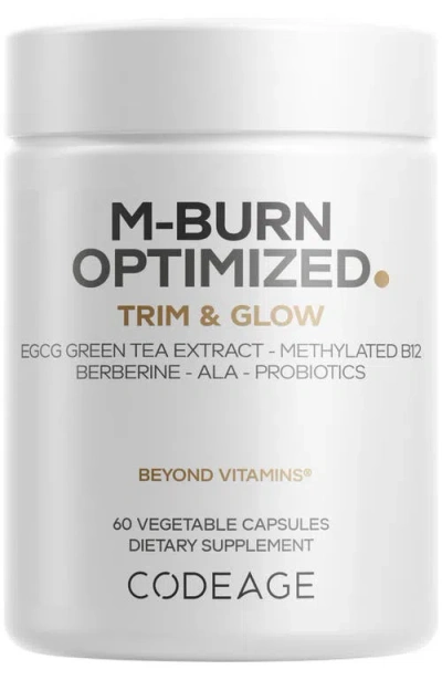 Codeage M-burn Optimized Decaf Green Tea, Berberine, Ala & Probiotics Supplement In Transparent