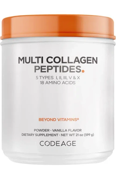 Codeage Multi Collagen Peptides Vanilla, 5 Types, Grass-fed, Bone Broth In White