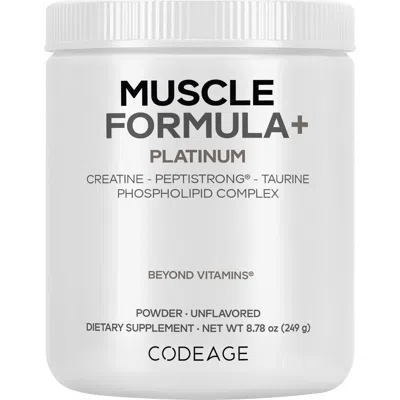 Codeage Muscle Formula+ Platinum Creatine Powder, Peptistrong Fava Bean Protein Supplement In White