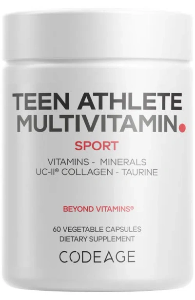 Codeage Teen Athlete Multivitamin, Creatine, Uc-ii Collagen, Iron Supplement In White