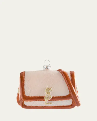 Cody Foster & Co Bag With Leather Trim Christmas Ornament In Neutral