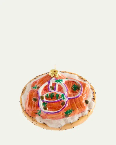 Cody Foster & Co Bagel With Lox Ornament In Multi