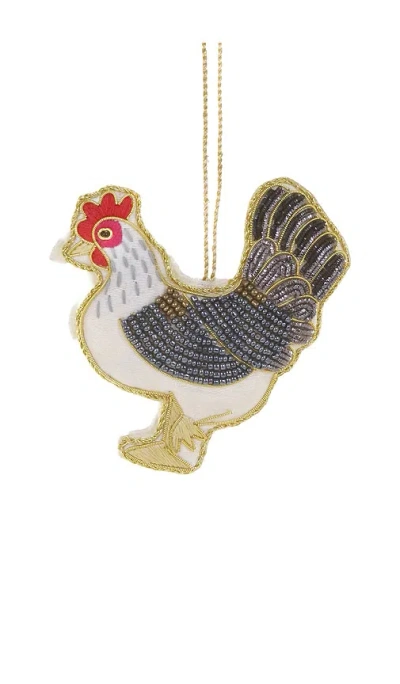 Cody Foster & Co Beaded Hen Ornament In N,a