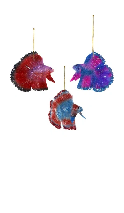 Cody Foster & Co Beta Ornament Set Of 3 In Multi