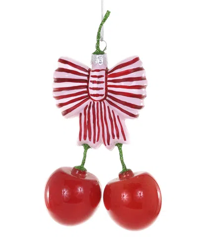 Cody Foster & Co. Bow And Cherries Ornament In Multicolor