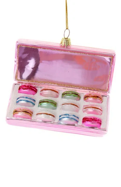 Cody Foster & Co. Box Of Macarons Glass Ornament In Pink