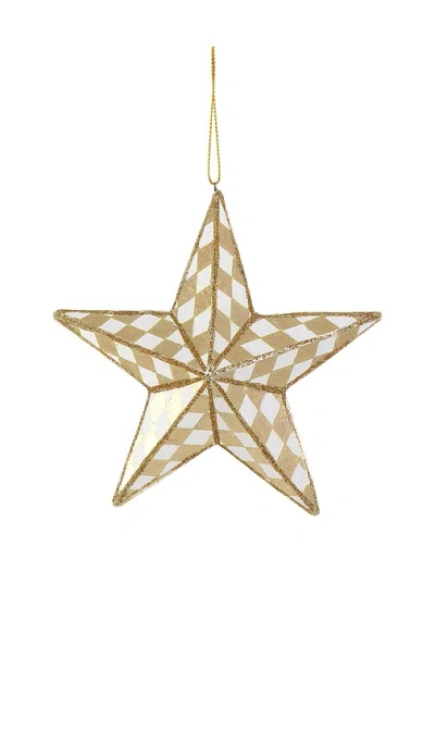 Cody Foster & Co Checkered Star Ornament In Gold