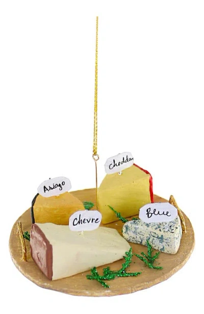 Cody Foster & Co. Cheese Tray Glass Ornament In Multi
