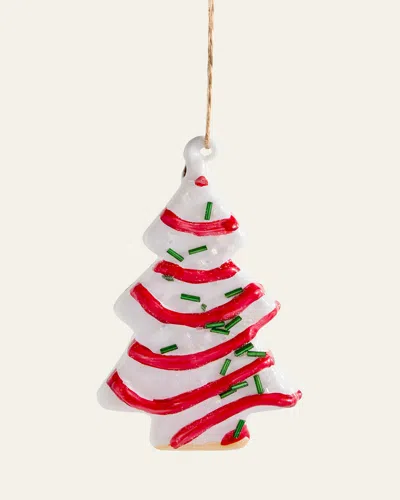Cody Foster & Co Christmas Tree Cake Christmas Ornament In White