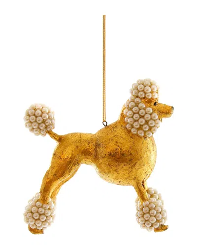Cody Foster & Co. Cody Foster Beaded Poodle Ornament In Gold