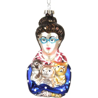 Cody Foster & Co. Cody Foster Cat Lady Ornament In Multi