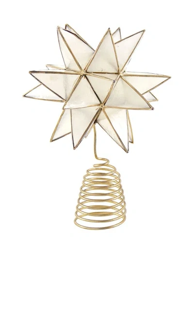 Cody Foster & Co Faceted Star Tree Topper Large Ornament In Gold