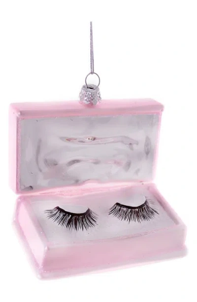 Cody Foster & Co. Fake Eyelashes Glass Ornament In Pink