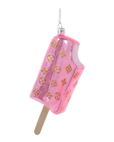 Cody Foster & Co. Fashionable Ice Cream Bar Pink Ornament In Multi