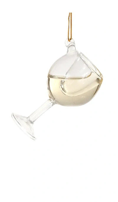 Cody Foster & Co Glass Of White Wine Ornament In Neutral
