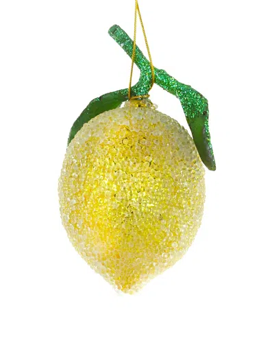 Cody Foster & Co. Handmade Beaded Lemon Ornament In Yellow