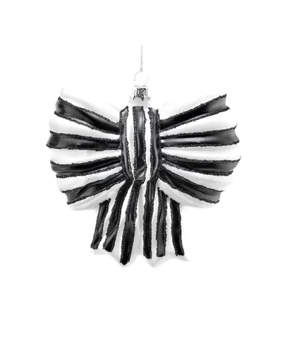 Cody Foster & Co. Handmade Large Striped Bow Ornament In Multi