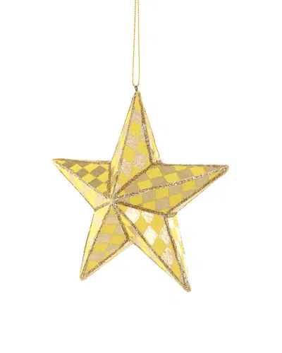 Cody Foster & Co. Handmade Yellow Star Ornament In Gold