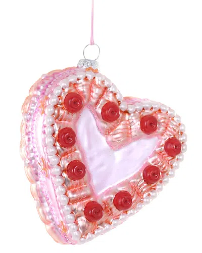 Cody Foster & Co. Heart Cake Ornament In Multicolor