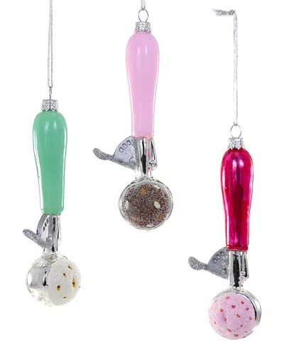 CODY FOSTER & CO. ICE CREAM SCOOP 3 ASSORTED ORNAMENTS