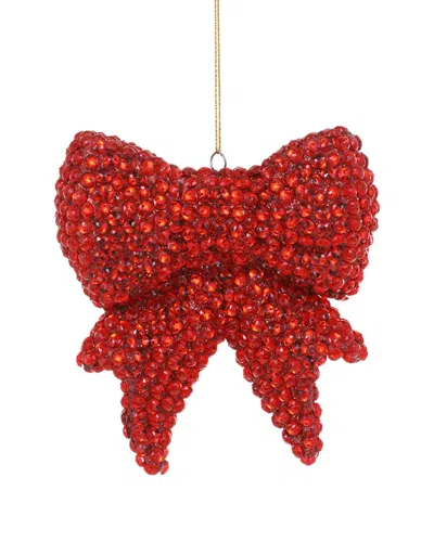 Cody Foster & Co. Jeweled Bow-red Ornament In Multicolor