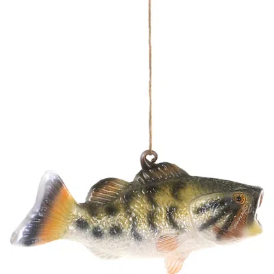 Cody Foster & Co. Large Mouth Bass Glass Ornament In Multi