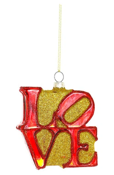 Cody Foster & Co. Love Sculpture Glass Ornament In Multi