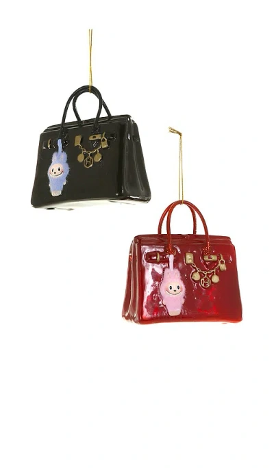 Cody Foster & Co Luxe Bag With Monster Ornament Set Of 2 In N,a