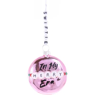 Cody Foster & Co. Merry Era Glass Ornament In Pink